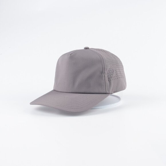 Blank 5 Panel Performance Soft Structured Hats- 12 pack in Color Gray - Picture 1 of 6